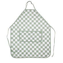 Load image into Gallery viewer, Sage Checkerboard Apron - fits sizes youth small through adult 2XL