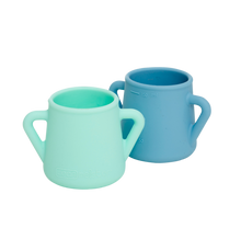 Load image into Gallery viewer, Sippy Skillz Mama Yay! Sippy Skillz Mint & Teal,Peach & Pink,Grey & Blue Bib Bapron BapronBaby BLW Baby Led Weaning Toddler Feeding