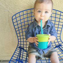 Load image into Gallery viewer, Stretchy Universal Silicone Lid Straw Cup 8oz Mama Yay! Straw Cup Default Title Bib Bapron BapronBaby BLW Baby Led Weaning Toddler Feeding