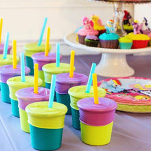 Load image into Gallery viewer, Stretchy Universal Silicone Lid Straw Cup 8oz Mama Yay! Straw Cup Default Title Bib Bapron BapronBaby BLW Baby Led Weaning Toddler Feeding