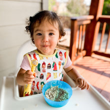 Load image into Gallery viewer, Food Parade Bapron - from the World of Eric Carle Mama Yay! Bapron Toddler (6m - 3T),Preschool (3-5 yrs) Bib Bapron BapronBaby BLW Baby Led Weaning Toddler Feeding