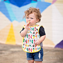 Load image into Gallery viewer, Food Parade Bapron - from the World of Eric Carle Mama Yay! Bapron Toddler (6m - 3T),Preschool (3-5 yrs) Bib Bapron BapronBaby BLW Baby Led Weaning Toddler Feeding