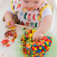 Load image into Gallery viewer, Food Parade Bapron - from the World of Eric Carle Mama Yay! Bapron Toddler (6m - 3T),Preschool (3-5 yrs) Bib Bapron BapronBaby BLW Baby Led Weaning Toddler Feeding