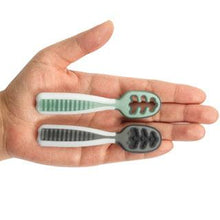Load image into Gallery viewer, NumNum Pre-Spoon GOOtensils 2 Pack (More colours available!) Mama Yay! Numnum Pre-Spoon Gootensil Rosebud + Frosty Lilac,Glacier Green + Storm Gray,Orange + Blue Bib Bapron BapronBaby BLW Baby Led Weaning Toddler Feeding