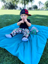 Load image into Gallery viewer, Dusty Blue Splash Mat - A Waterproof Catch-All for Highchair Spills