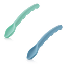 Load image into Gallery viewer, Chewy Spoons Mama Yay! Chewy Spoons Blue & Grey,Mint & Teal,Peach & Pink Bib Bapron BapronBaby BLW Baby Led Weaning Toddler Feeding