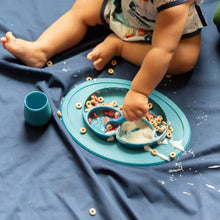 Load image into Gallery viewer, Navy Splash Mat - A Waterproof Catch-All for Highchair Spills Mama Yay Splash Mats Default Title Bib Bapron BapronBaby BLW Baby Led Weaning Toddler Feeding