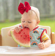 Load image into Gallery viewer, Rainbow Caterpillar Bapron - from the World of Eric Carle Mama Yay! Bapron Toddler (6m - 3T),Preschool (3-5 yrs) Bib Bapron BapronBaby BLW Baby Led Weaning Toddler Feeding