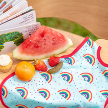 Load image into Gallery viewer, Rainbow Caterpillar Bapron - from the World of Eric Carle Mama Yay! Bapron Toddler (6m - 3T),Preschool (3-5 yrs) Bib Bapron BapronBaby BLW Baby Led Weaning Toddler Feeding