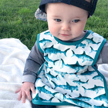 Load image into Gallery viewer, Shark Attack Bapron Mama Yay! Bapron Toddler (6m - 3T),Preschool (3-5 yrs) Bib Bapron BapronBaby BLW Baby Led Weaning Toddler Feeding