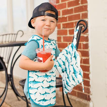 Load image into Gallery viewer, Shark Attack Bapron Mama Yay! Bapron Toddler (6m - 3T),Preschool (3-5 yrs) Bib Bapron BapronBaby BLW Baby Led Weaning Toddler Feeding