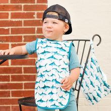 Load image into Gallery viewer, Shark Attack Bapron Mama Yay! Bapron Toddler (6m - 3T),Preschool (3-5 yrs) Bib Bapron BapronBaby BLW Baby Led Weaning Toddler Feeding