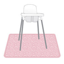 Load image into Gallery viewer, Dino Friends Blush Splash Mat - A Waterproof Catch-All for Highchair Spills