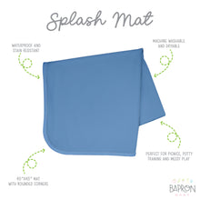Load image into Gallery viewer, Dusty Blue Splash Mat - A Waterproof Catch-All for Highchair Spills