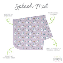 Load image into Gallery viewer, Unicorn Wishes Splash Mat - A Waterproof Catch-All for Highchair Spills and More!
