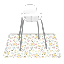 Load image into Gallery viewer, Pastel Floral Splash Mat - A Waterproof Catch-All for Highchair Spills and More!