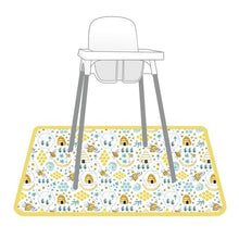 Load image into Gallery viewer, Busy Bees Splash Mat - A Waterproof Catch-All for Highchair Spills and More!