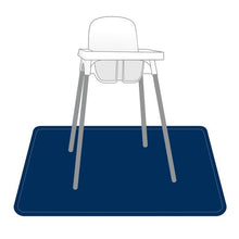Load image into Gallery viewer, Navy Splash Mat - A Waterproof Catch-All for Highchair Spills
