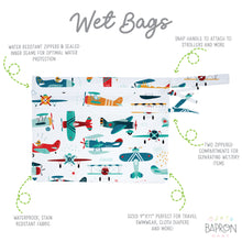 Load image into Gallery viewer, Retro Airplanes - Waterproof Wet Bag (For mealtime, on-the-go, and more!)