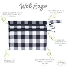 Load image into Gallery viewer, White Buffalo Plaid - Waterproof Wet Bag (For mealtime, on-the-go, and more!)