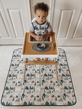 Load image into Gallery viewer, Adventure Awaits Splash Mat - A Waterproof Catch-All for Highchair Spills and More!