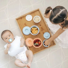 Load image into Gallery viewer, AdoraBowls Mama Yay! Bowl with Lid Mint & Teal,Peach & Pink,Blue & Grey Bib Bapron BapronBaby BLW Baby Led Weaning Toddler Feeding