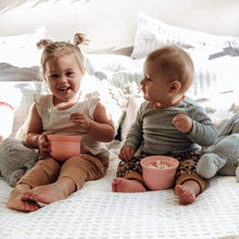 Load image into Gallery viewer, AdoraBowls Mama Yay! Bowl with Lid Mint & Teal,Peach & Pink,Blue & Grey Bib Bapron BapronBaby BLW Baby Led Weaning Toddler Feeding