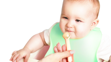 Load image into Gallery viewer, Chewy Spoons Mama Yay! Chewy Spoons Blue & Grey,Mint & Teal,Peach & Pink Bib Bapron BapronBaby BLW Baby Led Weaning Toddler Feeding