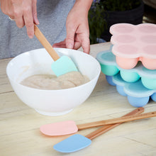 Load image into Gallery viewer, Spatula Mama Yay! Spatula Blue,Peach Bib Bapron BapronBaby BLW Baby Led Weaning Toddler Feeding