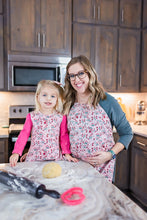 Load image into Gallery viewer, Blushing Blooms Apron - fits sizes youth small through adult 2XL