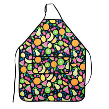 Load image into Gallery viewer, Neon Fruit Monster Apron - fits sizes youth small through adult 2XL