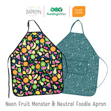 Load image into Gallery viewer, Neon Fruit Monster Apron - fits sizes youth small through adult 2XL