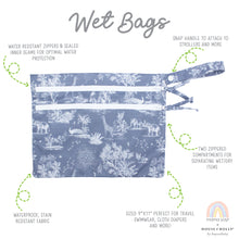 Load image into Gallery viewer, Mama Yay x House of Holly - Savanna Toile (Frost Blue) - Waterproof Wet Bag (For mealtime, on-the-go, and more!)