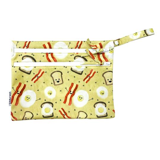 Bacon and Eggs - Waterproof Wet Bag (For mealtime, on-the-go, and more!) Mama Yay! Wet Bags Default Title Bib Bapron BapronBaby BLW Baby Led Weaning Toddler Feeding
