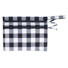 Load image into Gallery viewer, White Buffalo Plaid - Waterproof Wet Bag (For mealtime, on-the-go, and more!)