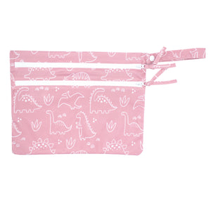 Dino Friends Blush - Waterproof Wet Bag (For mealtime, on-the-go, and more!)