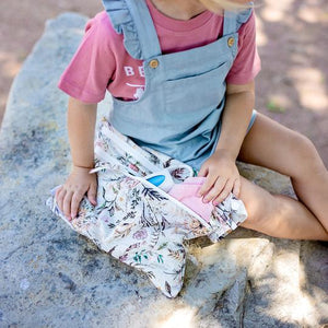 Delilah Floral - Waterproof Wet Bag (For mealtime, on-the-go, and more!)