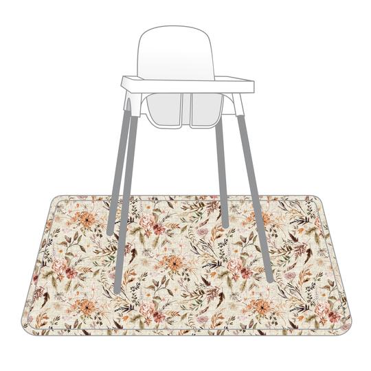 Delilah Floral Splash Mat A Waterproof Catch-All for Highchair Spill
