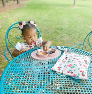 Pink Floral Caterpillar - Waterproof Wet Bag (For mealtime, on-the-go, and more!)