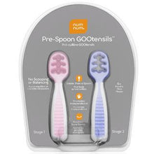 Load image into Gallery viewer, NumNum Pre-Spoon GOOtensils 2 Pack (More colours available!) Mama Yay! Numnum Pre-Spoon Gootensil Rosebud + Frosty Lilac,Glacier Green + Storm Gray,Orange + Blue Bib Bapron BapronBaby BLW Baby Led Weaning Toddler Feeding