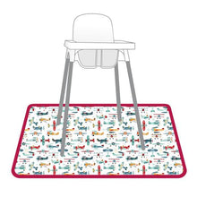 Load image into Gallery viewer, Retro Planes Splash Mat - A Waterproof Catch-All for Highchair Spills