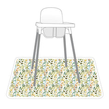 Load image into Gallery viewer, Autumn Leaves Floral Splash Mat - A Waterproof Catch-All for Highchair Spills Mama Yay Splash Mats Default Title Bib Bapron BapronBaby BLW Baby Led Weaning Toddler Feeding