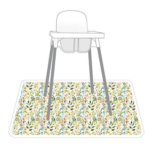 Autumn Leaves Floral Splash Mat - A Waterproof Catch-All for Highchair Spills Mama Yay Splash Mats Default Title Bib Bapron BapronBaby BLW Baby Led Weaning Toddler Feeding