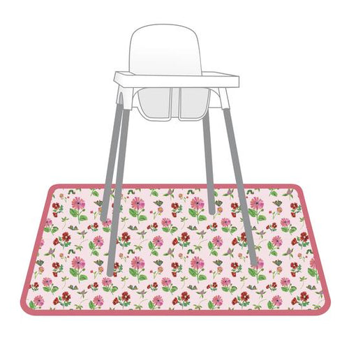 Pink Floral Caterpillar Splash Mat - from the World Of Eric Carle - A Waterproof Catch-All for Highchair Spills