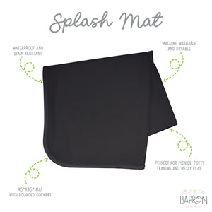 Black Splash Mat - A Waterproof Catch-All for Highchair Spills and More!