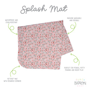 Blushing Bloom Splash Mat - A Waterproof Catch-All for Highchair Spills