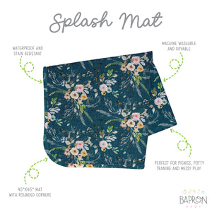 Boho Floral Splash Mat - A Waterproof Catch-All for Highchair Spills