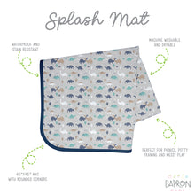 Load image into Gallery viewer, Desert Dinos Splash Mat - A Waterproof Catch-All for Highchair Spills and More!