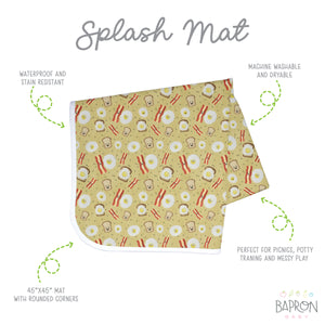 Bacon & Eggs Splash Mat - A Waterproof Catch-All for Highchair Spills and More!