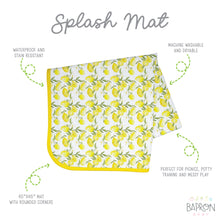 Load image into Gallery viewer, [SALE] Fresh Squeezed Lemon Splash Mat - A Waterproof Catch-All for Highchair Spills and More!